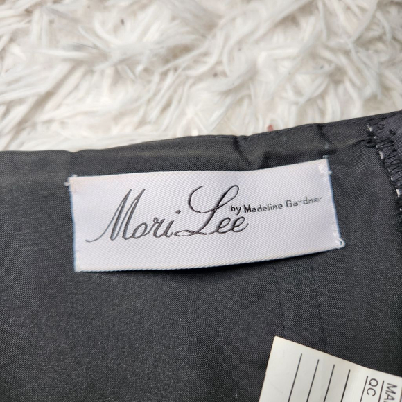 Mori Lee by Madeline Gardner A Line One Shoulder Black Cocktail Dress Size 12 - Picture 9 of 14